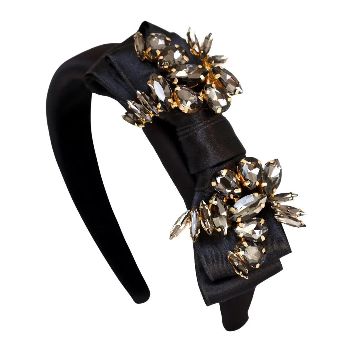 Обруч Келлі зі стразами чорний