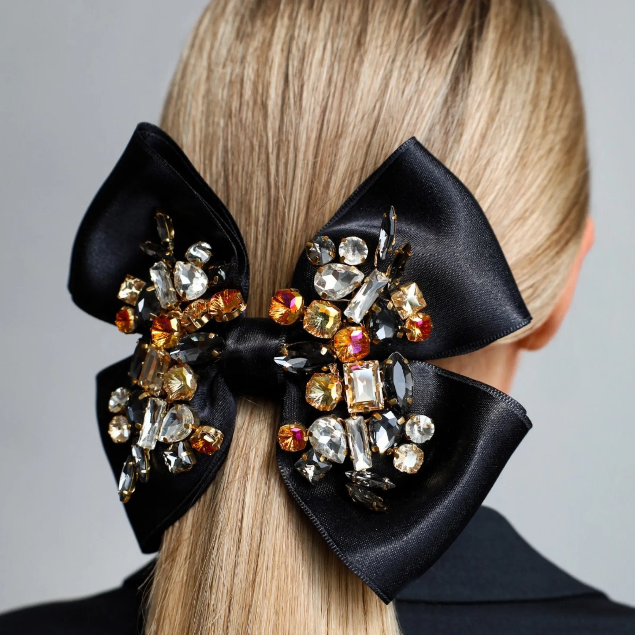 Бант Амелія чорний з червоним