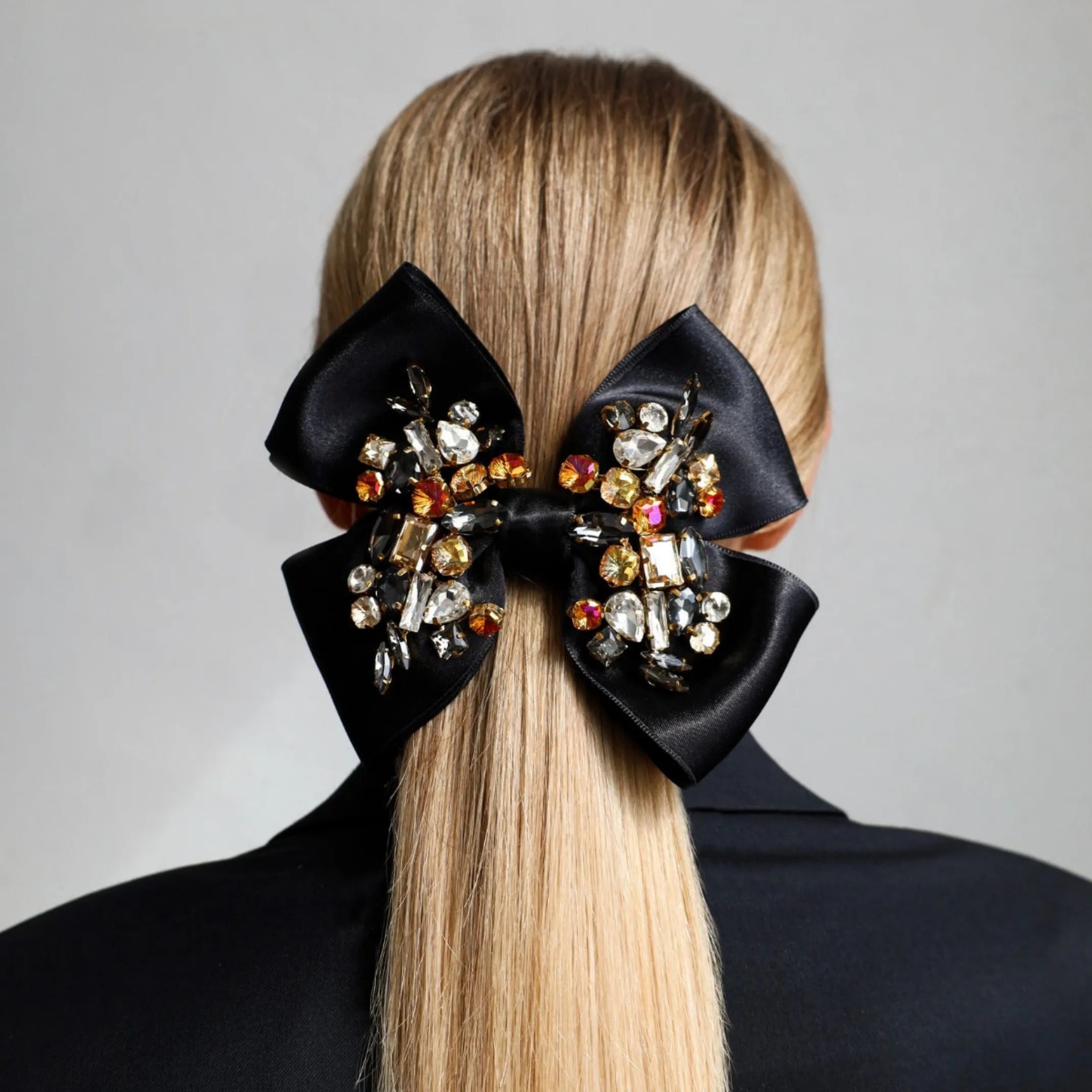 Бант Амелія чорний з червоним